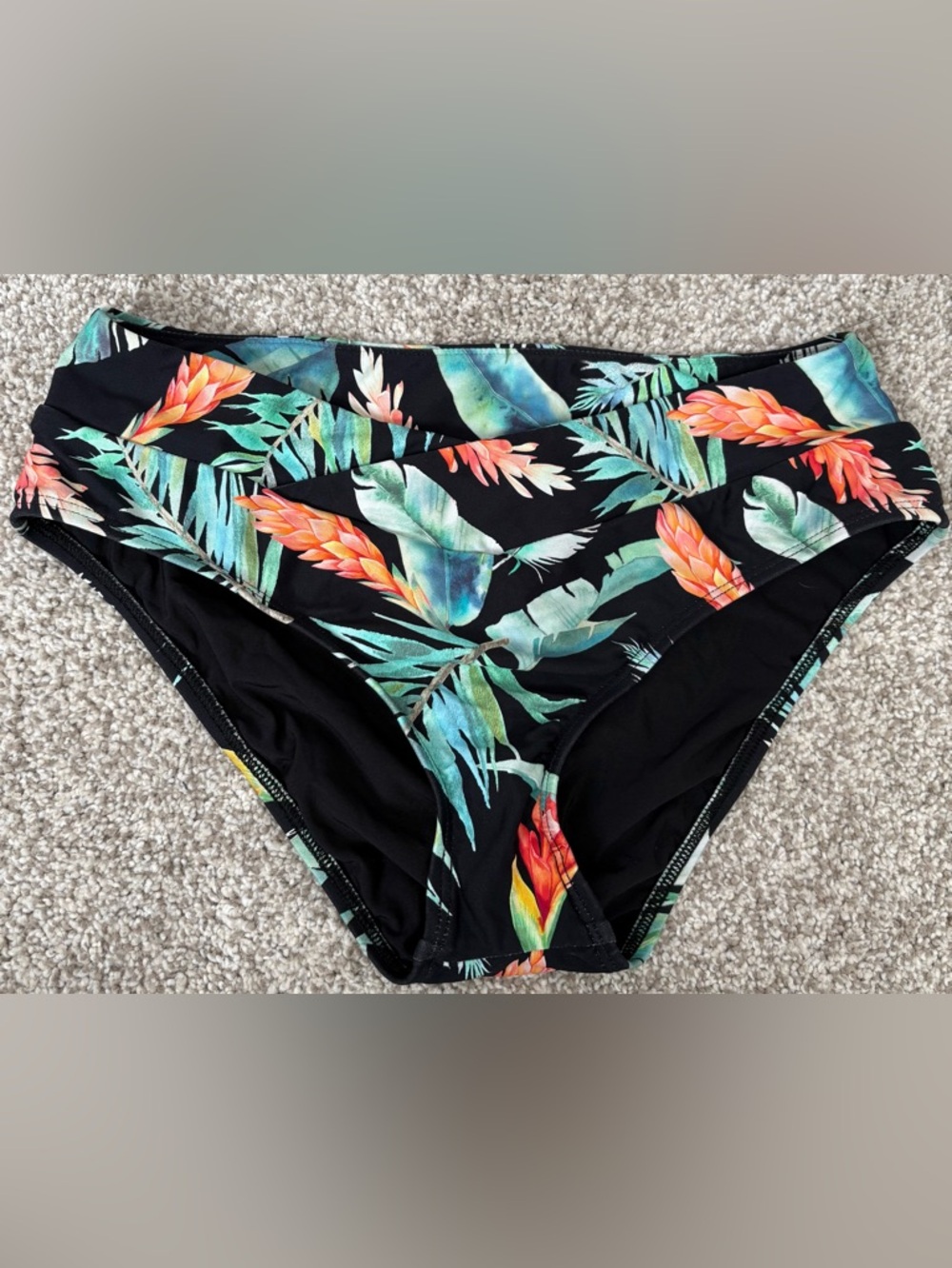 next Black Floral Tropical Print Swimwear Bottoms